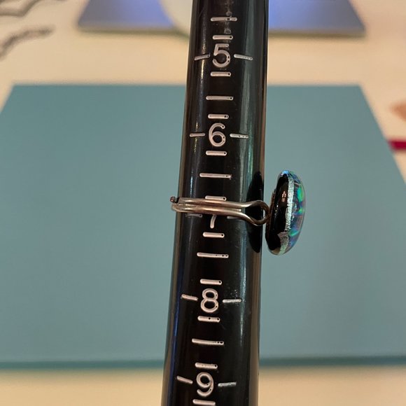 RENAISSANCE FAIR Gorgeous Glass Art Ring Size 7 (but adjustable) - Picture 6 of 12